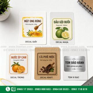 Các chất liệu in tem nhãn phổ biến cho từng ngành hàng