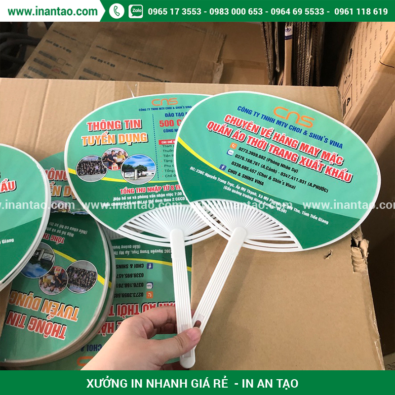 Mẫu quạt nhựa nan hoa quảng cáo In quạt nhựa nan hoa theo yêu cầu cho sự kiện