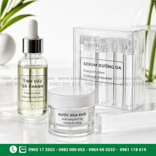 In tem nhãn decal trong cho bao bì thủy tinh nhựa trong