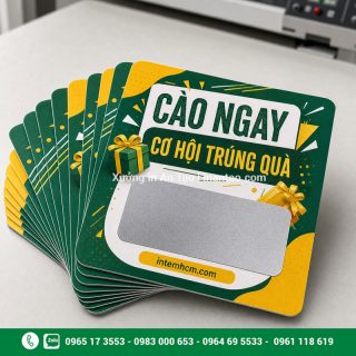 In thẻ cào trúng thưởng, khuyến mãi theo yêu cầu tại TP.HCM