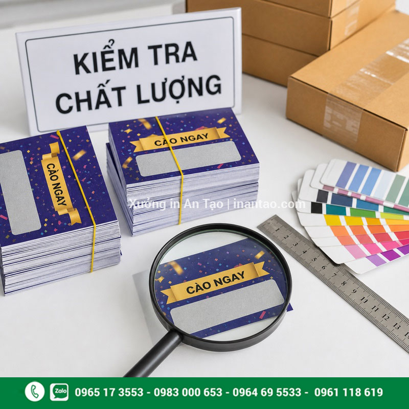 Kiểm tra chất lượng thẻ cào trước khi giao Kiểm tra thành phẩm in thẻ cào TP HCM