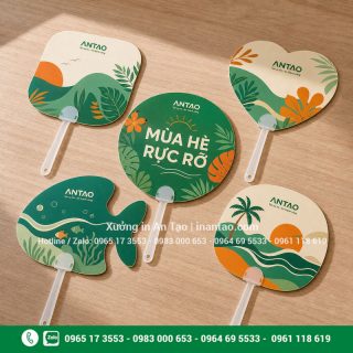 Quạt giấy in logo theo yêu cầu: thiết kế đẹp, in sắc nét tại TPHCM
