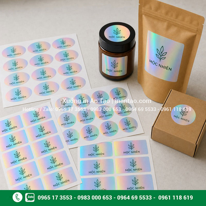 Mẫu tem 7 màu thường in theo yêu cầu tại intemhcm.com Tem 7 màu thường dạng tròn, oval và chữ nhật dán bao bì
