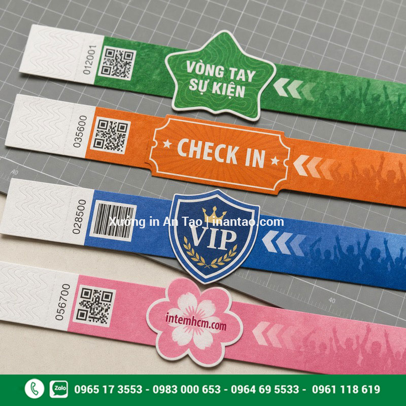 Mẫu vòng tay giấy bế hình theo yêu cầu Vòng tay giấy bế hình theo yêu cầu có QR và số nhảy
