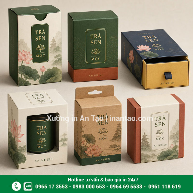 Các kiểu in hộp giấy theo yêu cầu phổ biến Các kiểu hộp giấy nắp gài, cửa sổ, ngăn kéo và bọc sleeve