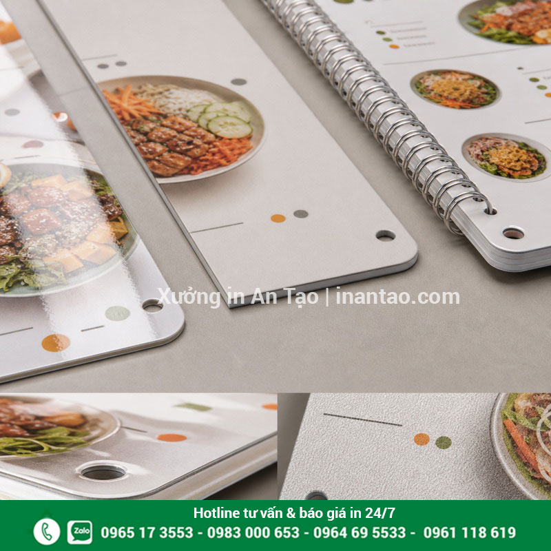 Cấu tạo menu nhựa PVC in hai mặt Cấu tạo nhiều lớp của menu nhựa PVC chống nước