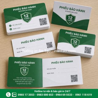 In phiếu bảo hành giá rẻ tại TPHCM, thiết kế theo yêu cầu
