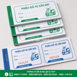 In vé giữ xe giá rẻ tại HCM, có số nhảy theo yêu cầu