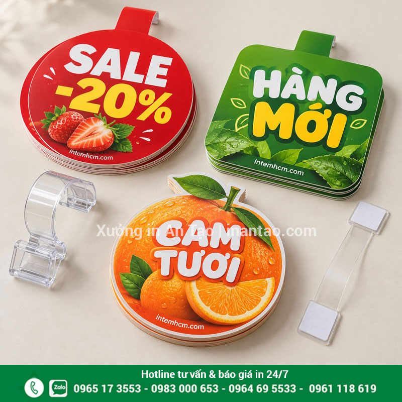 Mặt in bế hình và phụ kiện lắp ráp Các mặt biển giấy đã in bế cùng thanh nhựa trong và phụ kiện kẹp