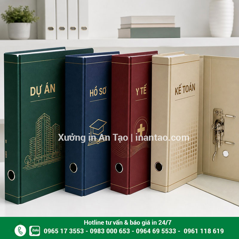 Mẫu bìa còng in theo ngành nghề Mẫu bìa còng cho dự án hồ sơ y tế và kế toán