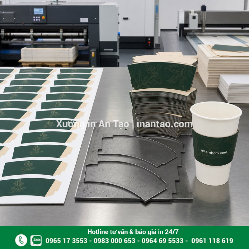 Quy trình in cover ly giấy tại xưởng intemhcm.com Quy trình in cover ly giấy từ bình trang bế khuôn đến kiểm tra thành phẩm