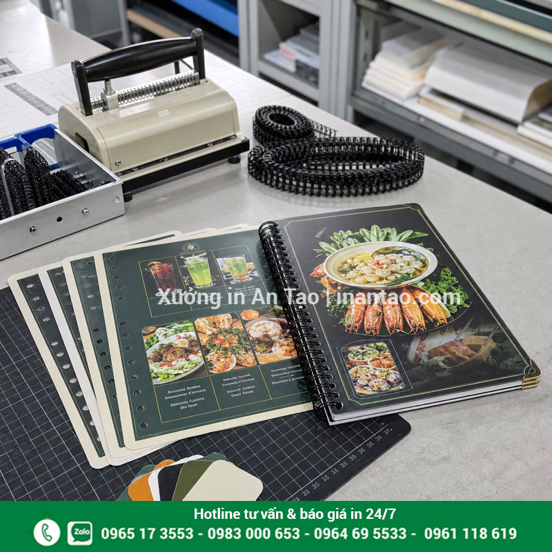 Quy trình in menu nhựa tại intemhcm.com Quy trình in và gia công menu nhựa PVC tại xưởng